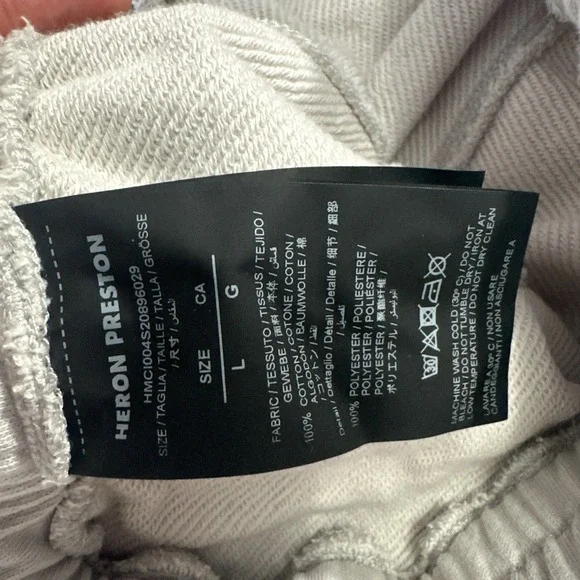 Heron Preston HSHNYC Organic Cotton Shorts Large Drawstring Beige Performance - Picture 11 of 16